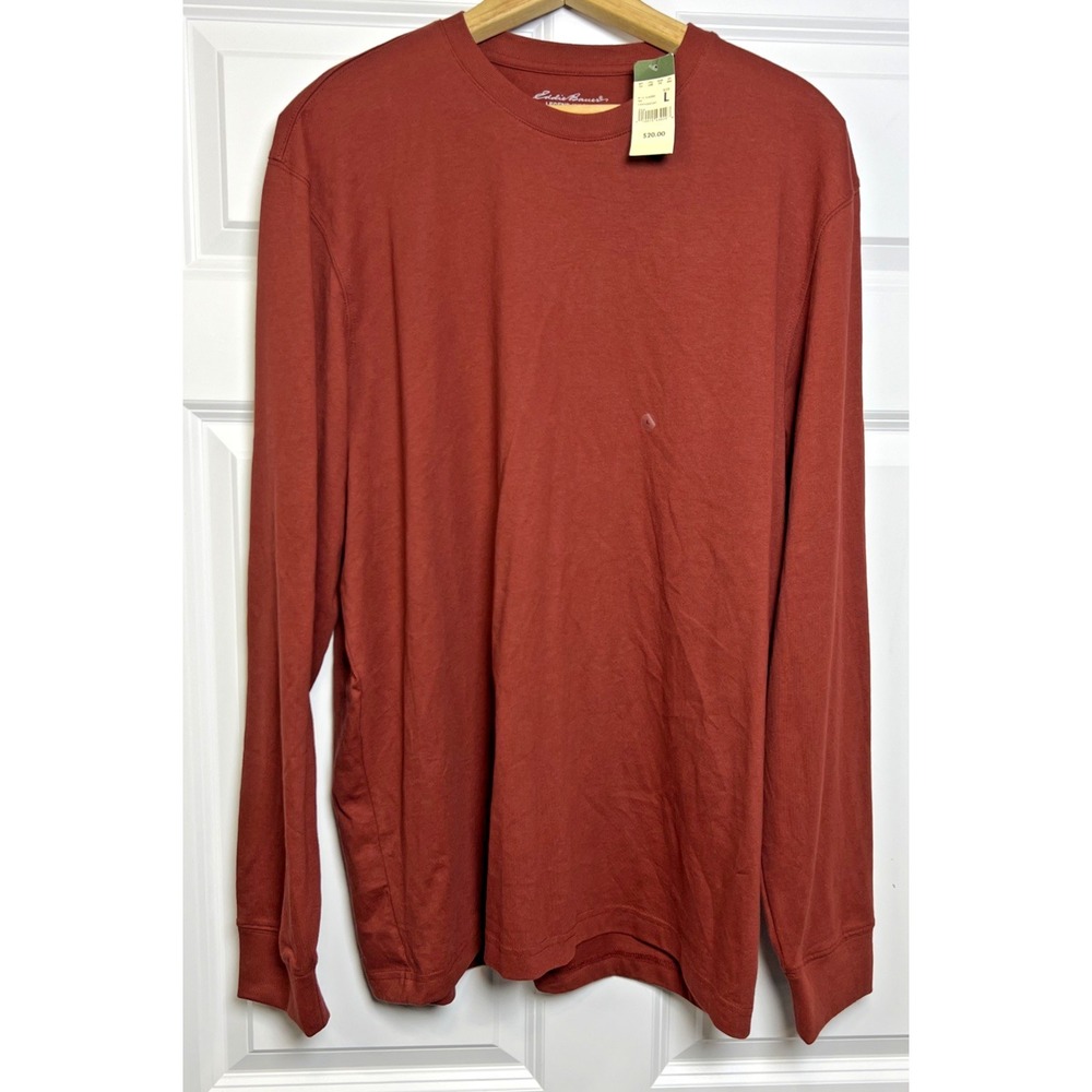 Eddie Bauer Legend Wash T-Shirt Men's Large Canyon Clay NWT 100% Cotton